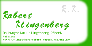 robert klingenberg business card